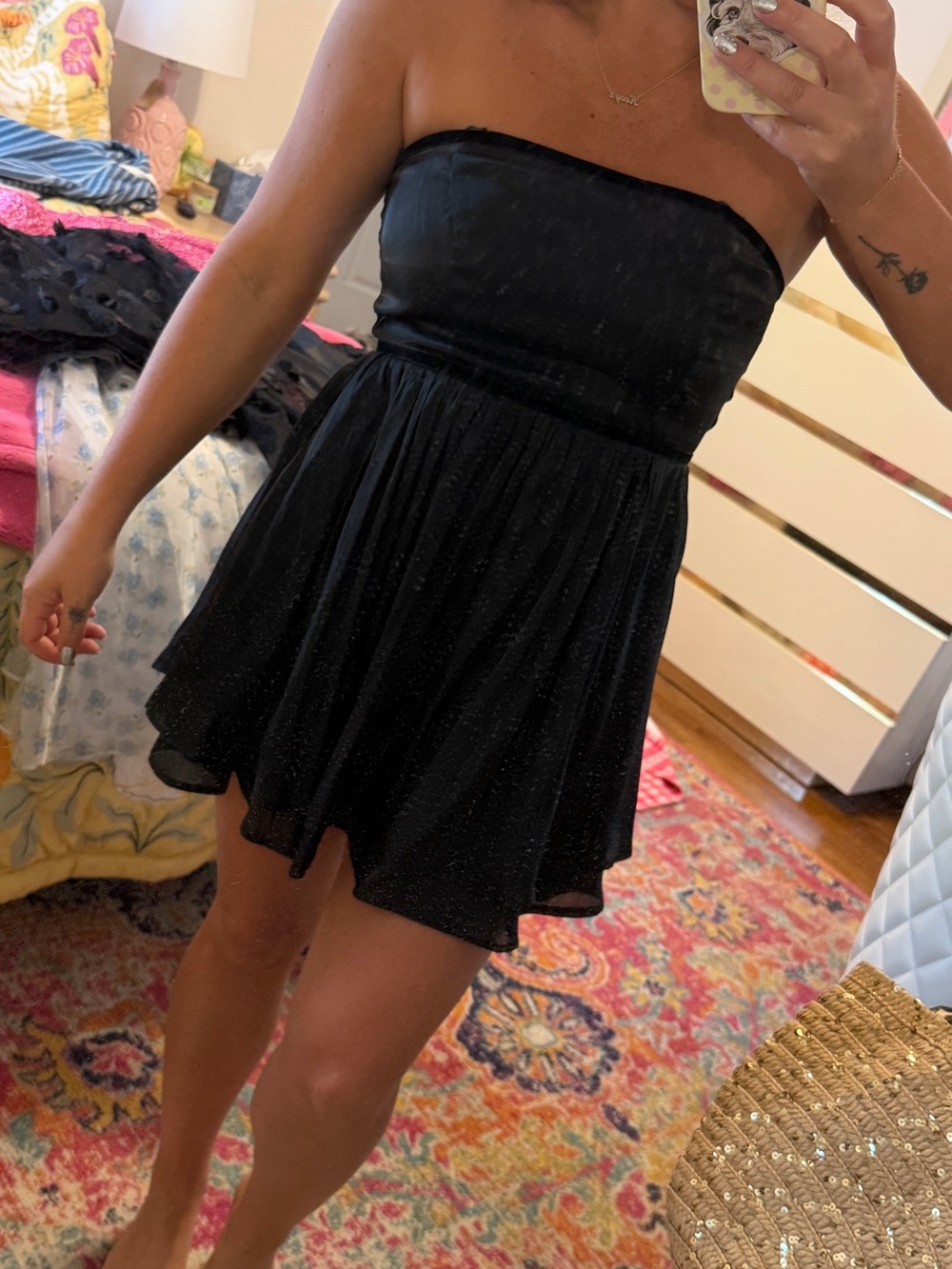 Free people Strapless Black Mini Dress
